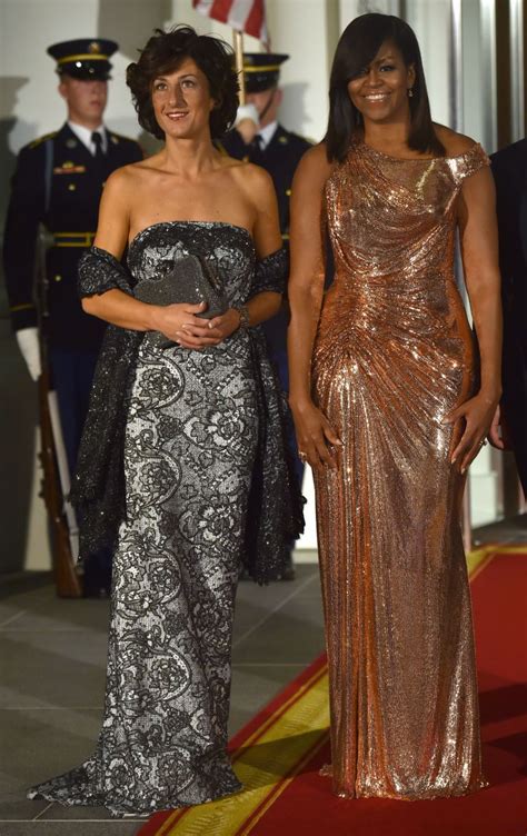 michelle obama versace state dinner|michelle obama chain mail dress.